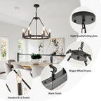 54-Zoll-Rundwagenrad-Kronleuchter mit 24 Leuchten