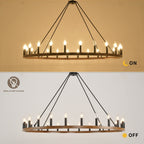 54-Zoll-Rundwagenrad-Kronleuchter mit 24 Leuchten