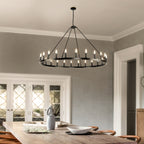 54-Zoll-Rundwagenrad-Kronleuchter mit 24 Leuchten