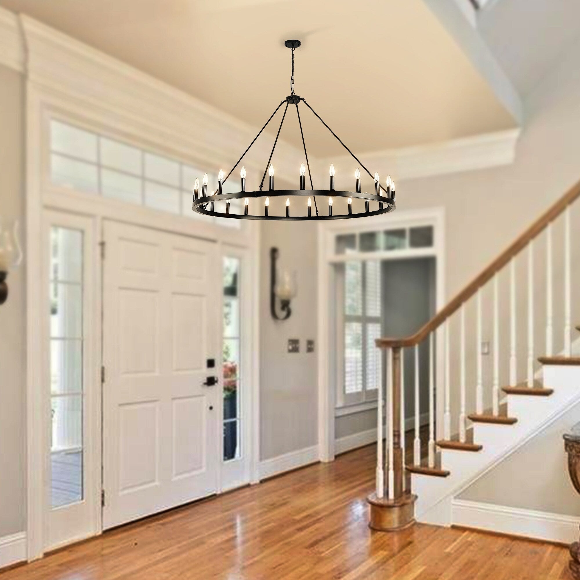 54-Zoll-Rundwagenrad-Kronleuchter mit 24 Leuchten