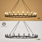 54-Zoll-Rundwagenrad-Kronleuchter mit 24 Leuchten