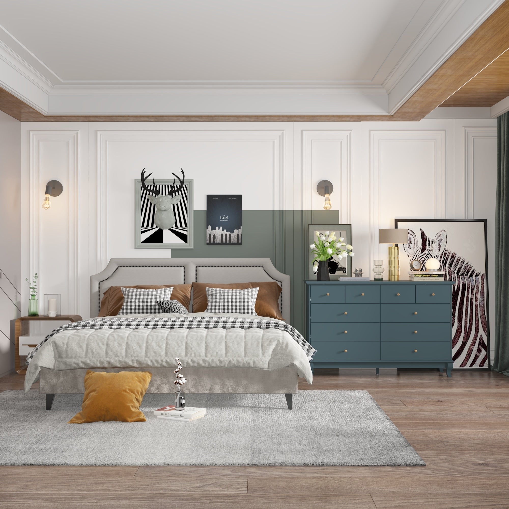 55,1 cm breite Doppel-Schlafzimmerkommode mit Schubladen