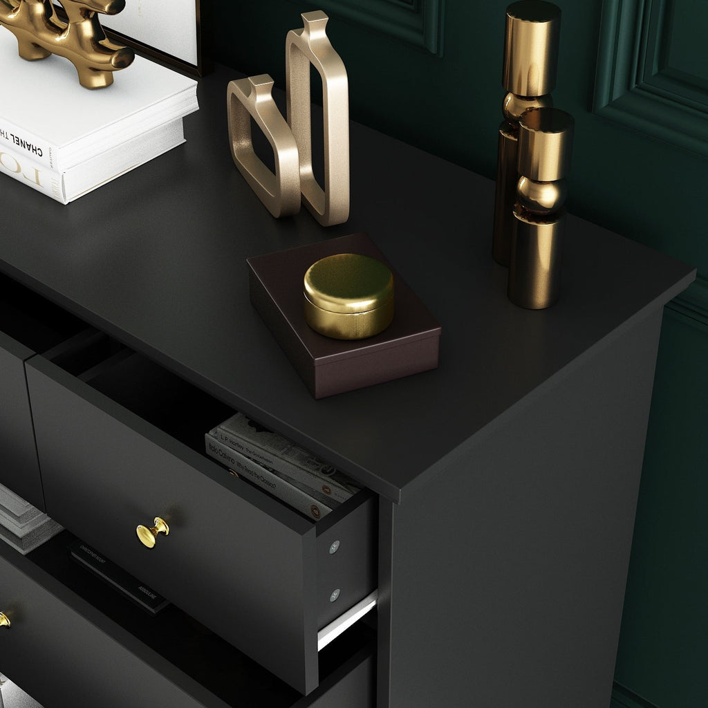 55,1 cm breite Doppel-Schlafzimmerkommode mit Schubladen