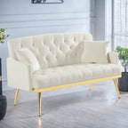 55,5 cm breites Samtsofa (2-Sitzer) mit 2 Kissen, modernes Design und einfacher Montage