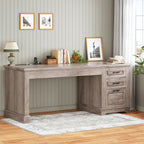 Landhaus-Schreibtisch für das Homeoffice, Aktenschublade, Monitorständer, Steckdose