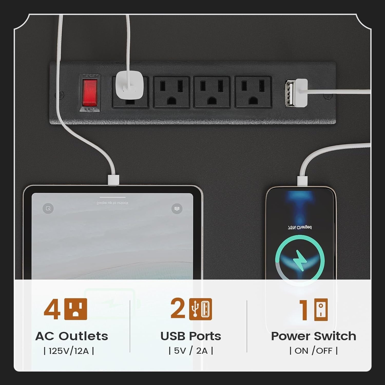 Landhaus-Schreibtisch für das Homeoffice, Aktenschublade, Monitorständer, Steckdose