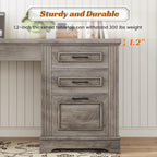 Landhaus-Schreibtisch für das Homeoffice, Aktenschublade, Monitorständer, Steckdose