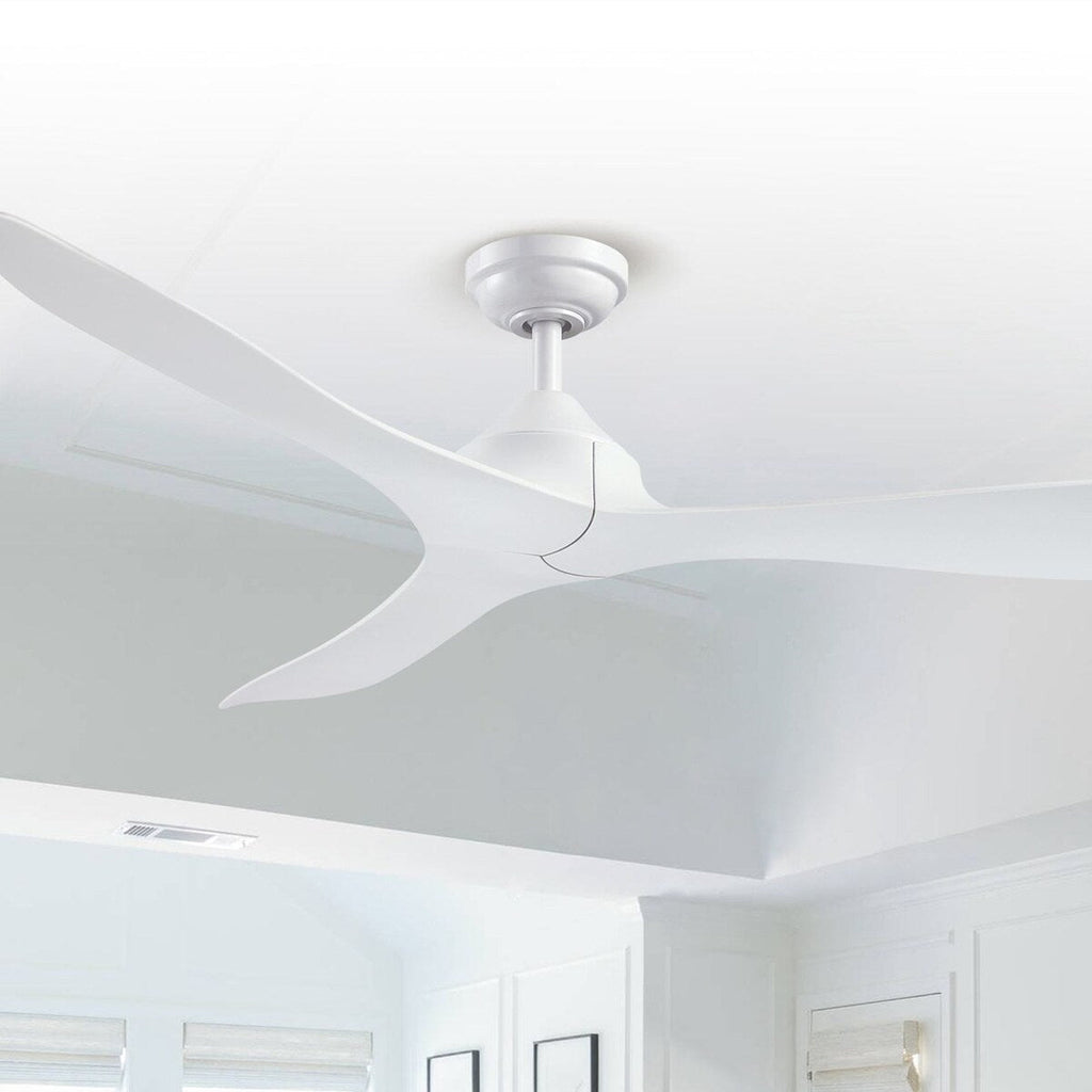 56-Zoll-Deckenventilator, modern, schwarz, 3-Blatt-Propeller, Gleichstrom, mit Fernbedienung