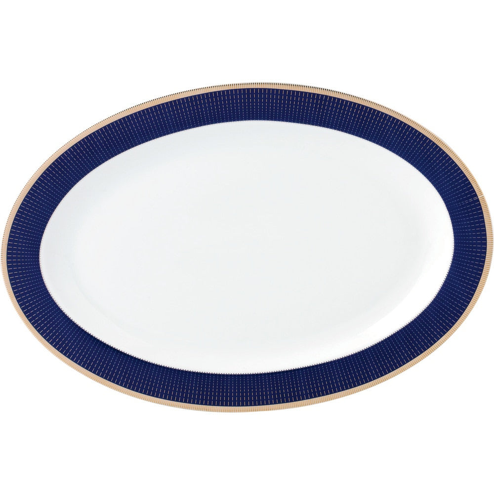 57-teiliges Bone China Geschirrset – Mitternachtsblau – Gold