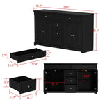 59,1'' Sideboard Buffet Weiß Mid-Century Modern Zeitgenössisch Lackiert