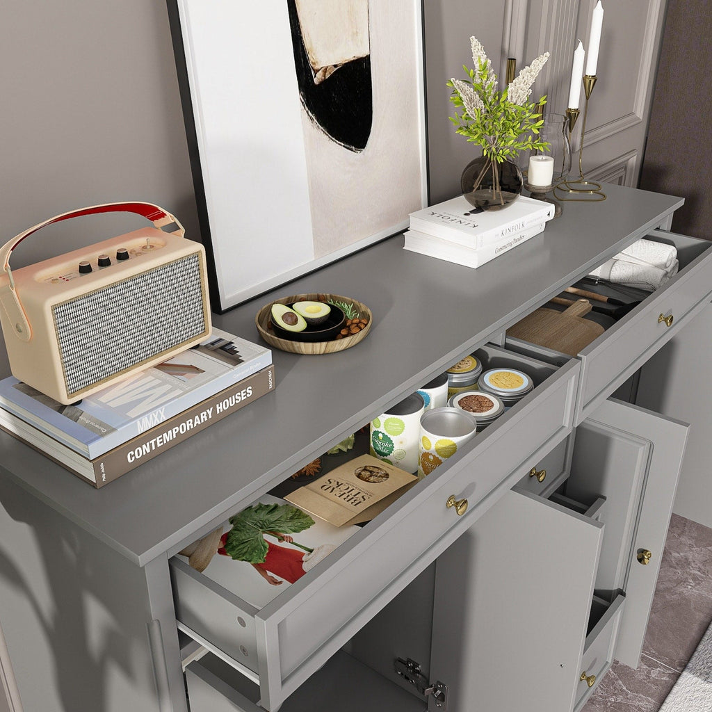 59,1'' Sideboard Buffet Weiß Mid-Century Modern Zeitgenössisch Lackiert