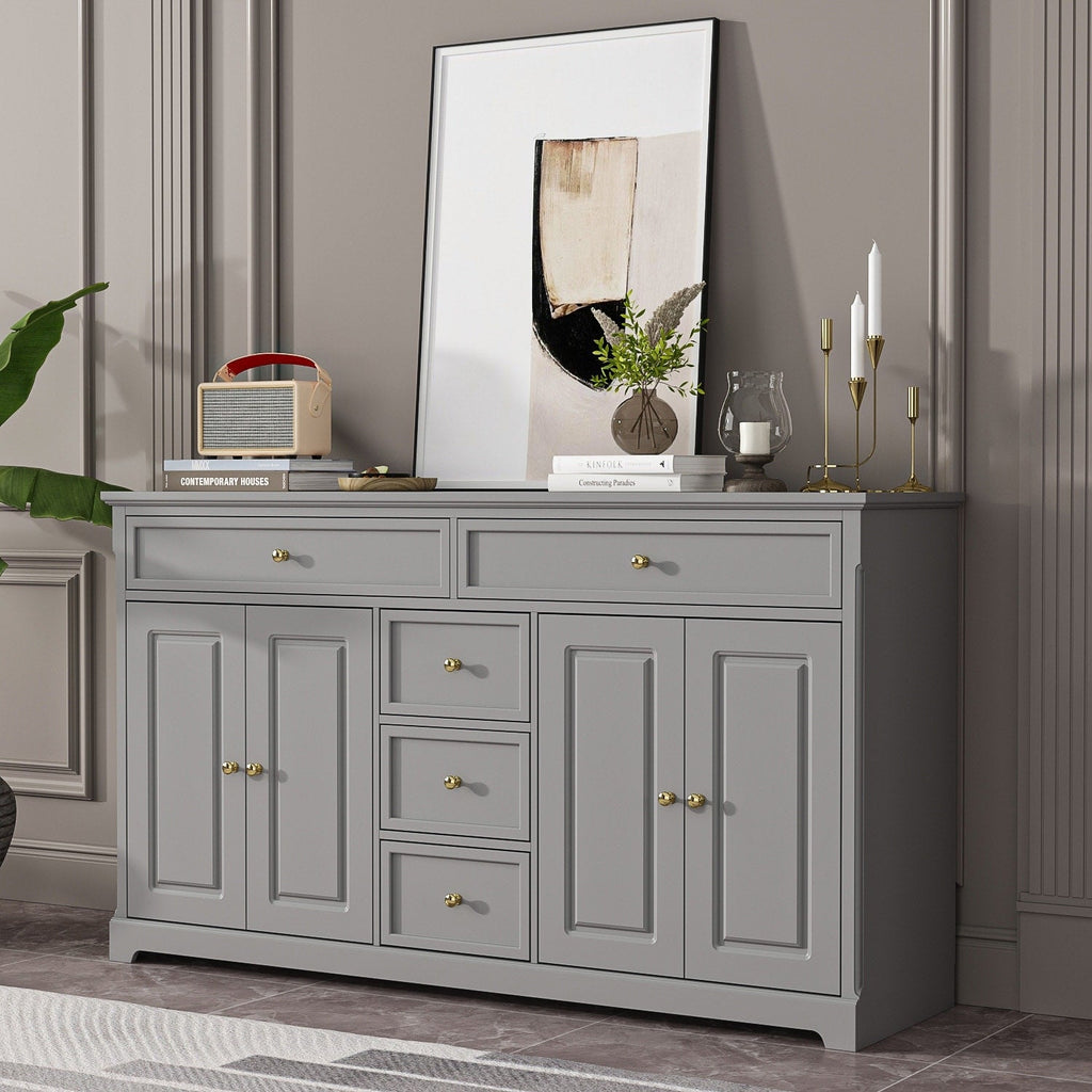 59,1'' Sideboard Buffet Weiß Mid-Century Modern Zeitgenössisch Lackiert