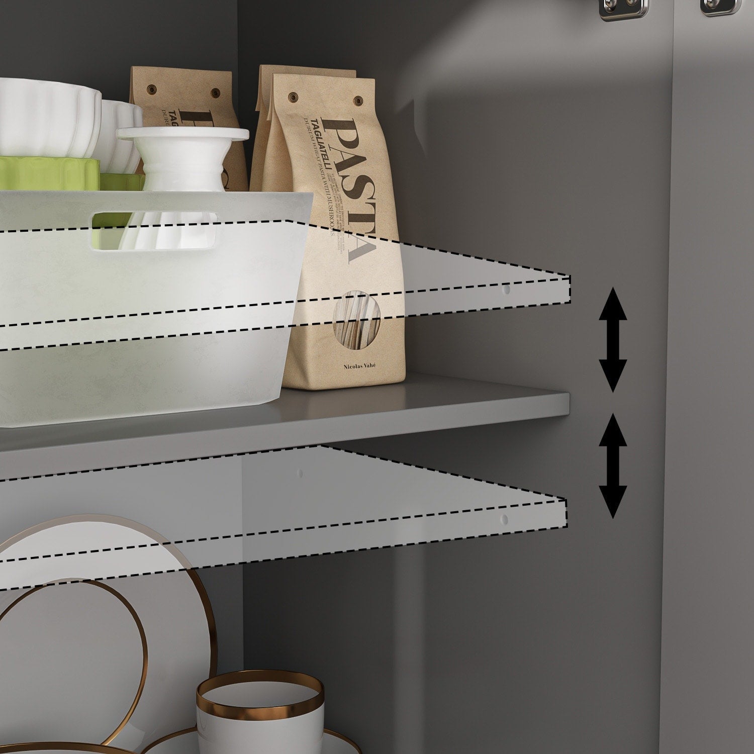 59,1'' Sideboard Buffet Weiß Mid-Century Modern Zeitgenössisch Lackiert