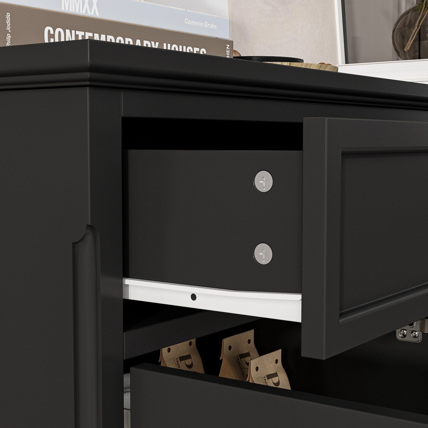 59,1'' Sideboard Buffet Weiß Mid-Century Modern Zeitgenössisch Lackiert