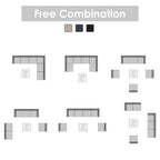 6-Personen-Gartensitzgruppe mit Kissen