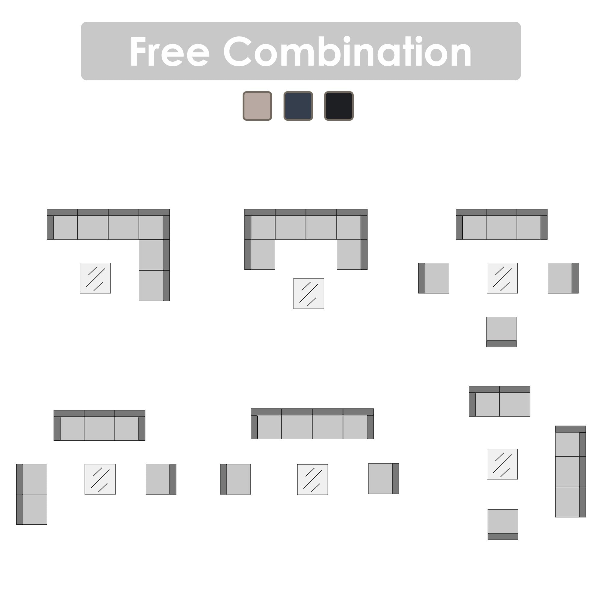 6-Personen-Gartensitzgruppe mit Kissen