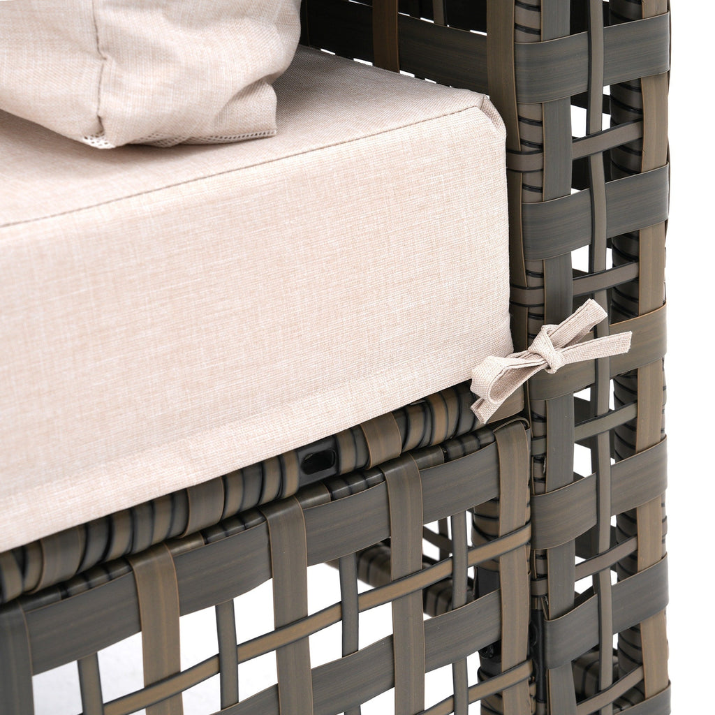 6-Personen-Gartensitzgruppe mit Kissen