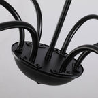 Minimalistischer Kronleuchter mit 6 Leuchten, 162,5 cm (64 Zoll), in Mattschwarz/Gold/Chrom – Nicht verfügbar