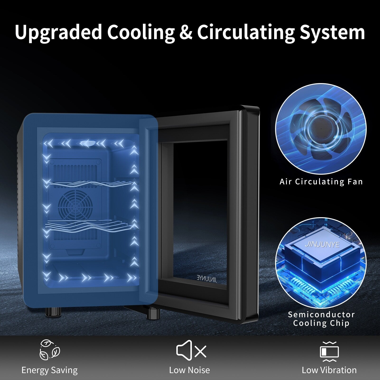 Weinkühlschrank für 6 Flaschen (8-19 °C), Mini-Getränkekühler für den Sommer, freistehend, mit Temperaturregelung