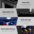 Weinkühlschrank für 6 Flaschen (8-19 °C), Mini-Getränkekühler für den Sommer, freistehend, mit Temperaturregelung