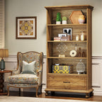 Bücherregal mit 6 Ablagen und Schublade, 71 Bücherregal für das Wohnzimmer