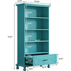 Bücherregal mit 6 Ablagen und Schublade, 71 Bücherregal für das Wohnzimmer