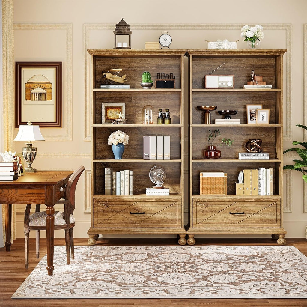 Bücherregal mit 6 Ablagen und Schublade, 71 Bücherregal für das Wohnzimmer