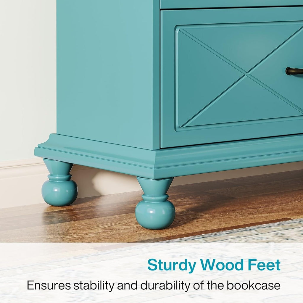 Bücherregal mit 6 Ablagen und Schublade, 71 Bücherregal für das Wohnzimmer