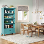 Bücherregal mit 6 Ablagen und Schublade, 71 Bücherregal für das Wohnzimmer