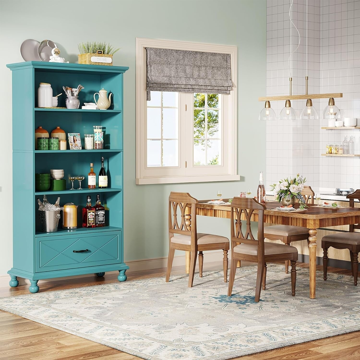 Bücherregal mit 6 Ablagen und Schublade, 71 Bücherregal für das Wohnzimmer