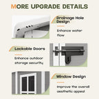 6 Fuß x 4 Fuß / 6 Fuß x 8 Fuß / 8 Fuß x 6 Fuß / 8 Fuß x 10 Fuß wetterfester Geräteschuppen aus Kunstharz mit Boden und Turm
