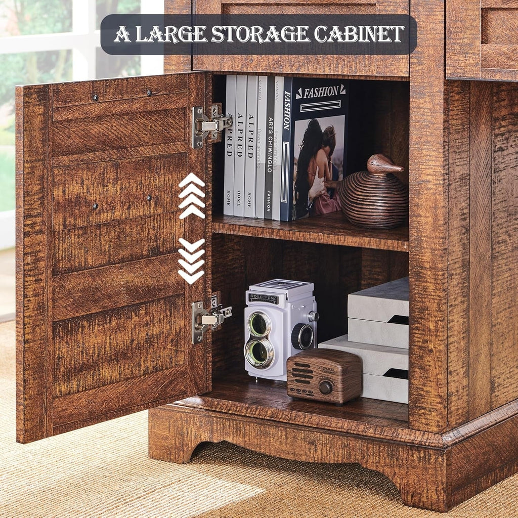 60 cm langer, L-förmiger Schreibtisch im Landhausstil, Eckschreibtisch aus Holz, Computertisch