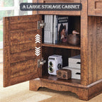 60 cm langer, L-förmiger Schreibtisch im Landhausstil, Eckschreibtisch aus Holz, Computertisch