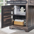 60 cm langer, L-förmiger Schreibtisch im Landhausstil, Eckschreibtisch aus Holz, Computertisch