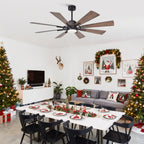 Großer Deckenventilator in Windmühlenform, 60 Zoll, in geölter Bronzeoptik, mit Licht und Fernbedienung – 60 Zoll