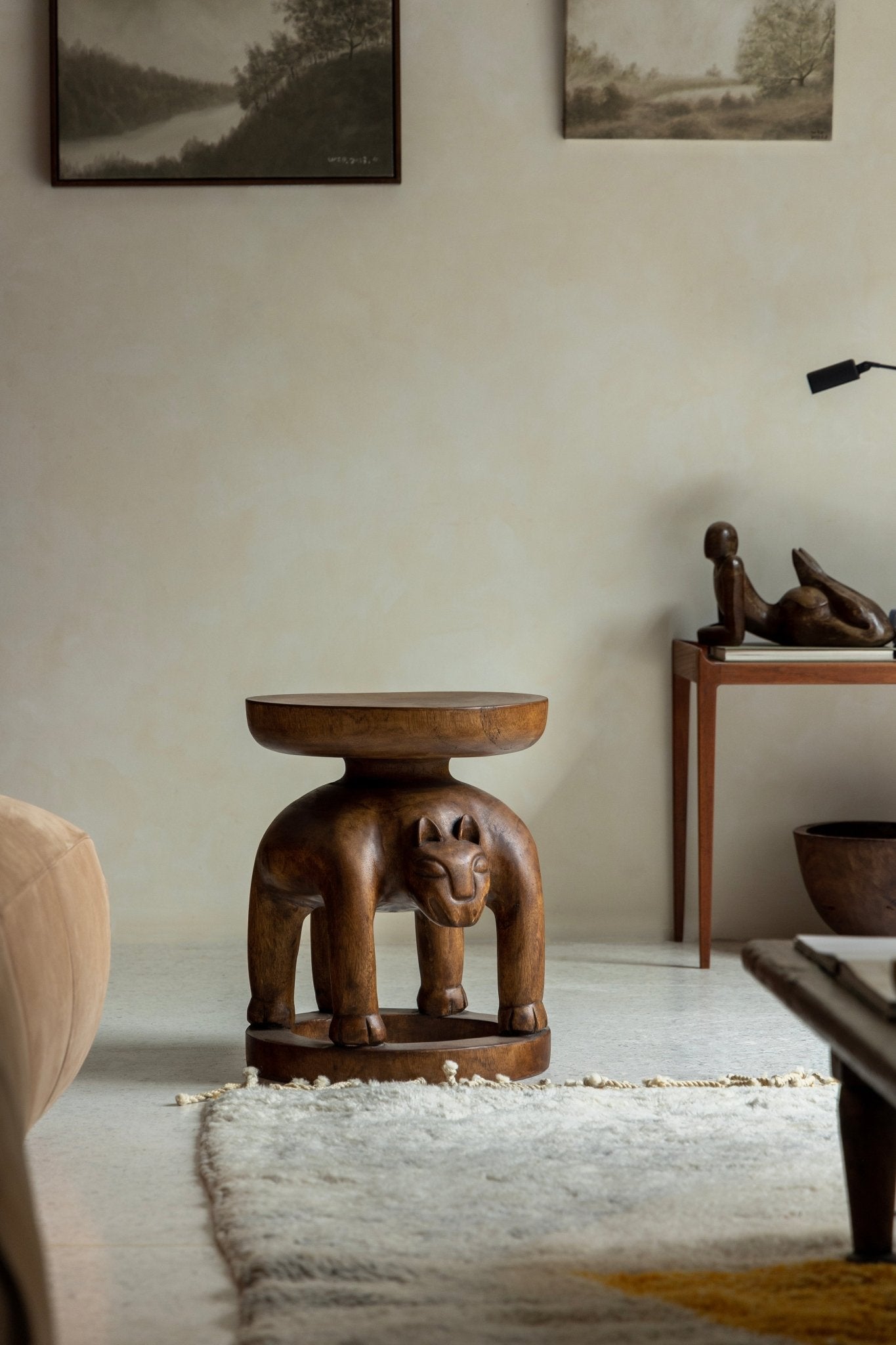 Tribal Sculptural End Table