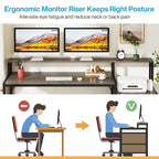 63-Zoll-Computertisch mit Monitorständer, ergonomischer Home-Office-Schreibtisch mit Schubladen und Aktenschrank