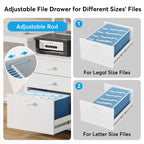 63-Zoll-Computertisch mit Monitorständer, ergonomischer Home-Office-Schreibtisch mit Schubladen und Aktenschrank