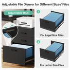 63-Zoll-Computertisch mit Monitorständer, ergonomischer Home-Office-Schreibtisch mit Schubladen und Aktenschrank