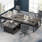 63-Zoll-L-förmiger Computertisch mit 47-Zoll-Aktenschrank, Schreibtisch-Set für das Homeoffice