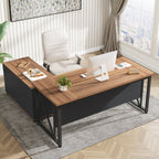 63-Zoll-L-förmiger Computertisch mit 47-Zoll-Aktenschrank, Schreibtisch-Set für das Homeoffice