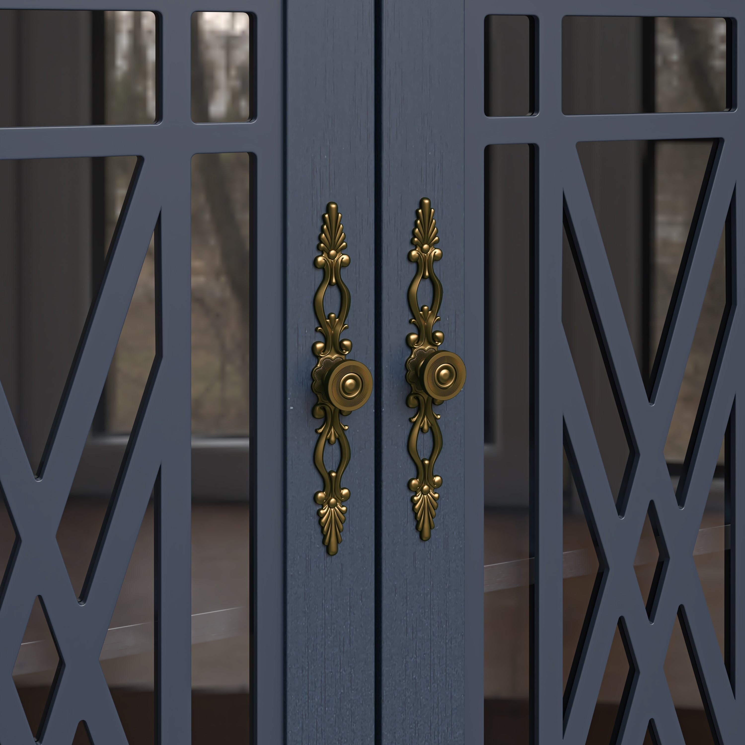 63 Zoll breites Buffet-Sideboard aus Holz im Vintage-Stil