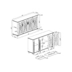 63 Zoll breites Buffet-Sideboard aus Holz im Vintage-Stil