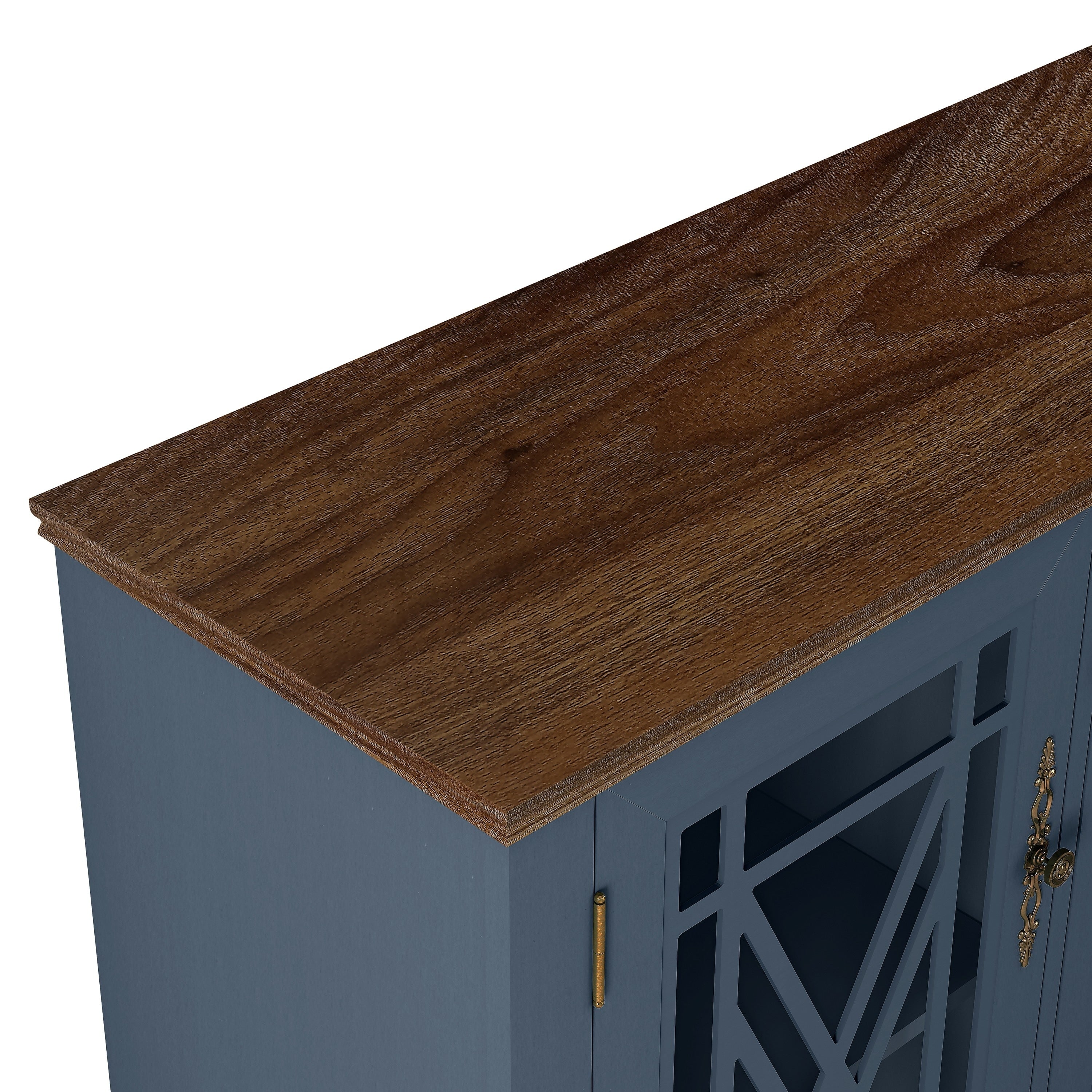 63 Zoll breites Buffet-Sideboard aus Holz im Vintage-Stil