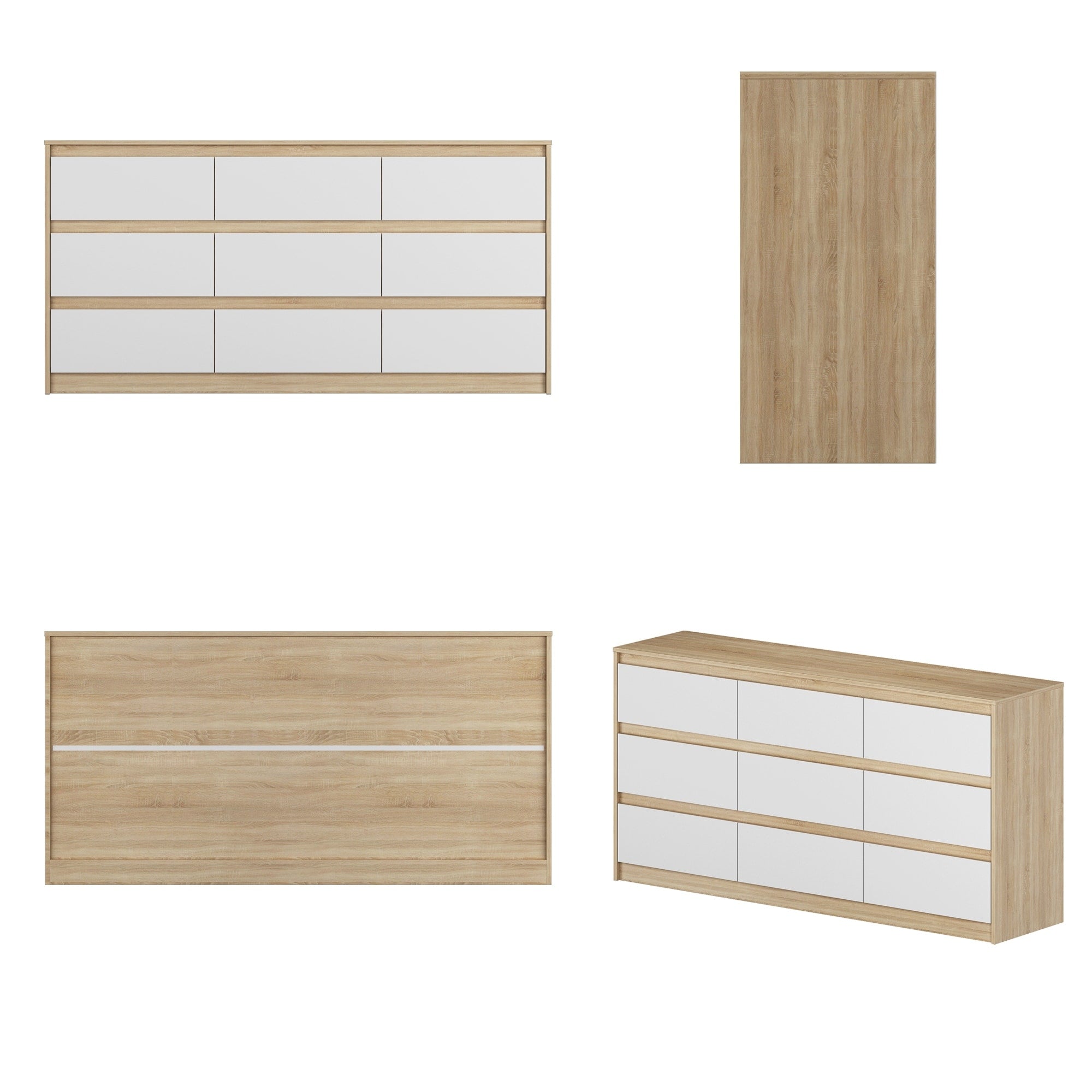 63W 9-Schubladen-Kommode, Akzentkommode für Wohnzimmer und Schlafzimmer