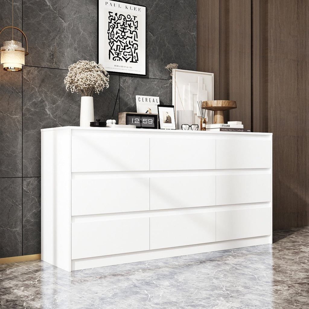 63W 9-Schubladen-Kommode, Akzentkommode für Wohnzimmer und Schlafzimmer