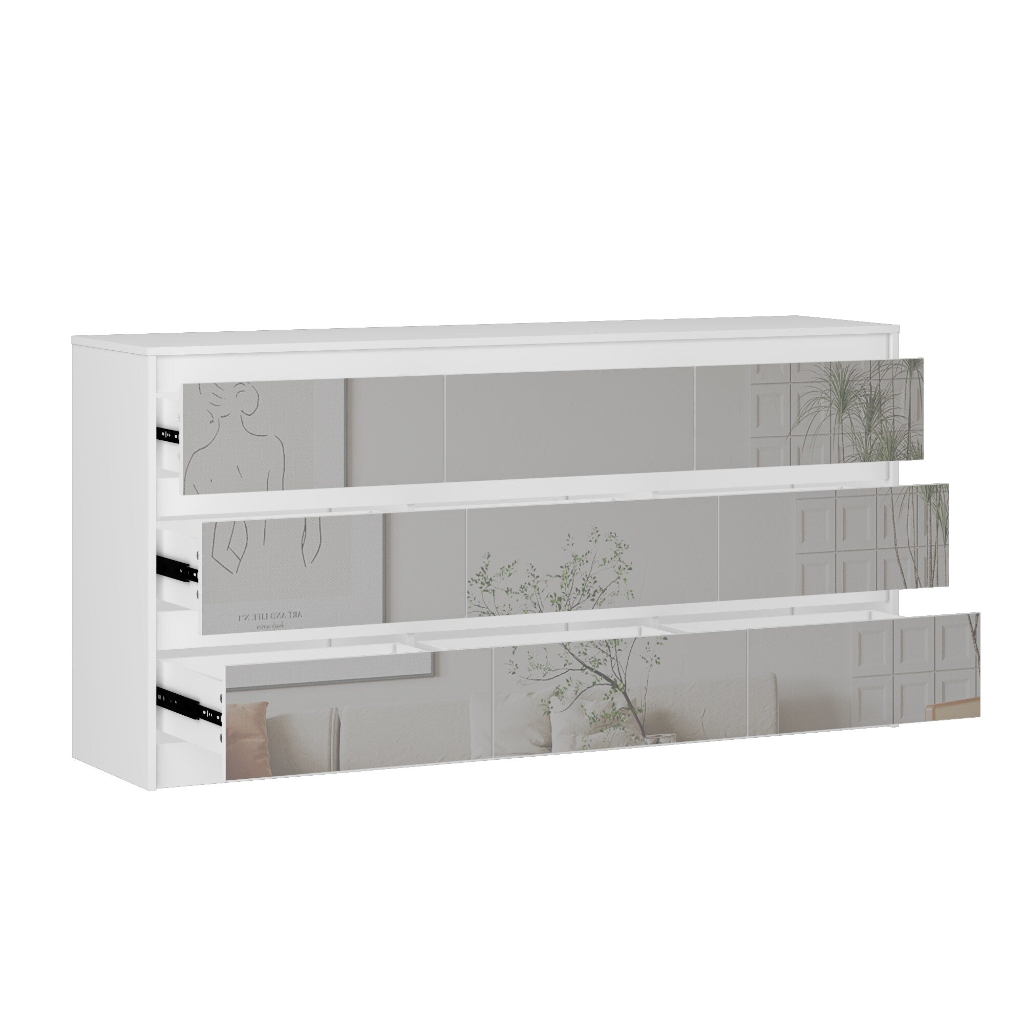 63W 9-Schubladen-Kommode, Akzentkommode für Wohnzimmer und Schlafzimmer