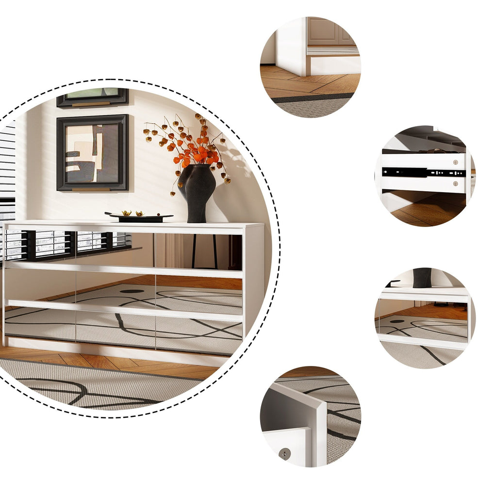 63W 9-Schubladen-Kommode, Akzentkommode für Wohnzimmer und Schlafzimmer