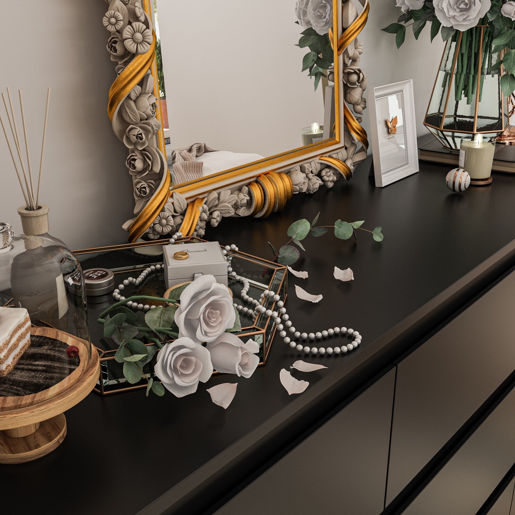 63W 9-Schubladen-Kommode, Akzentkommode für Wohnzimmer und Schlafzimmer