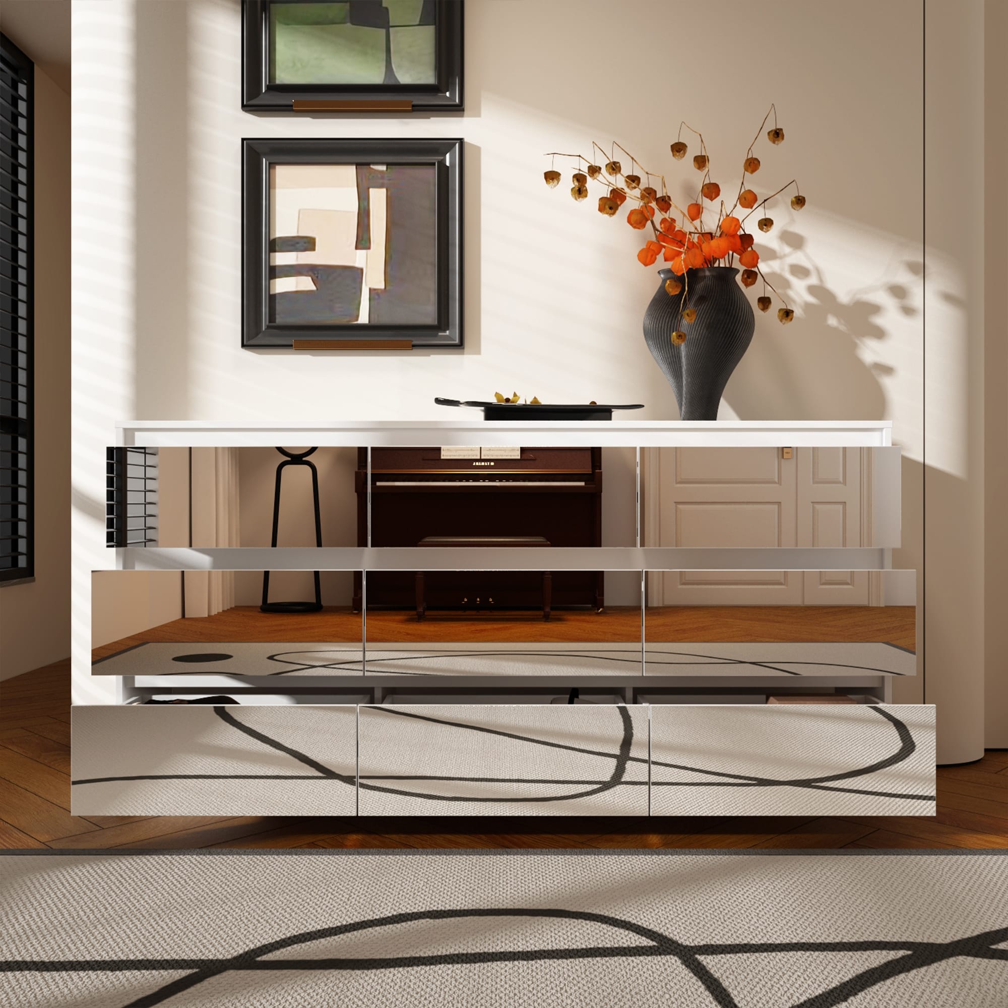 63W 9-Schubladen-Kommode, Akzentkommode für Wohnzimmer und Schlafzimmer